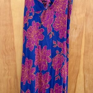 Fighting Eel XS strappy floral print tank midi dress with tie detail